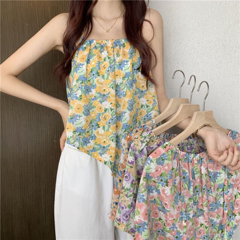 Print Halter Top Floral