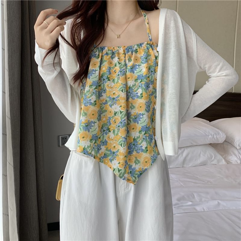 Print Halter Top Floral