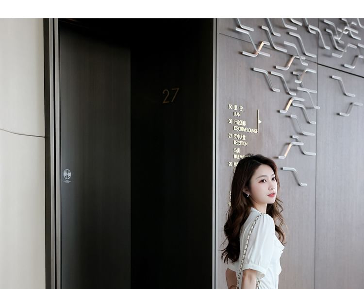 Print Midi Waist Elastic Skirt Floral A-Line