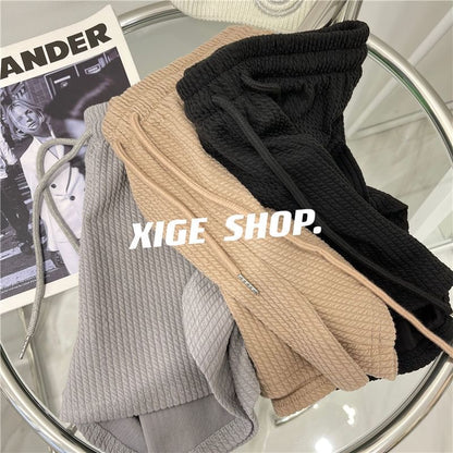 Drawstring Plain Shorts Waist