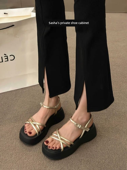 Platform Sandals Faux Leather