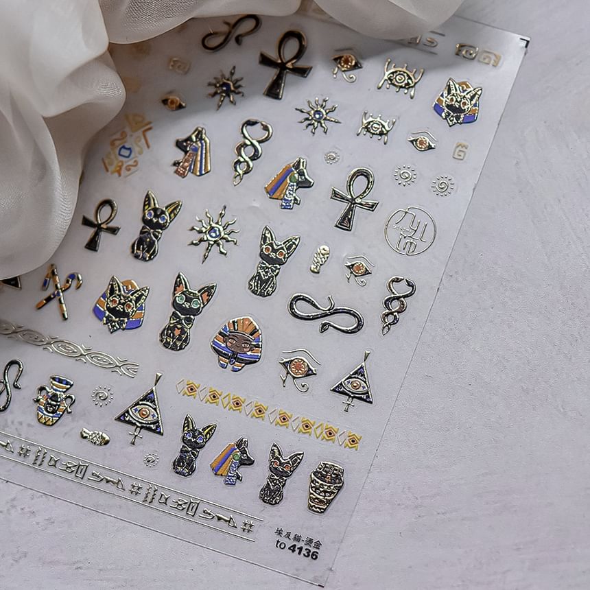 Egypt Cat Nail Art Stickers (Various Designs)