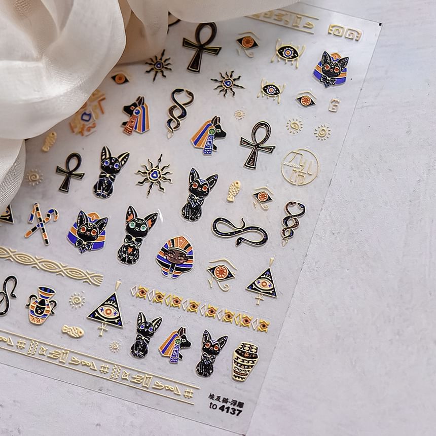 Egypt Cat Nail Art Stickers (Various Designs)