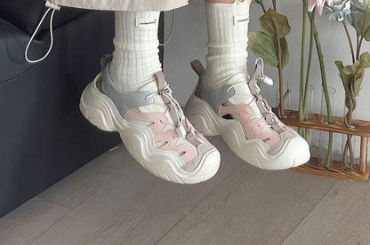 Platform Panel Cutout Sneakers