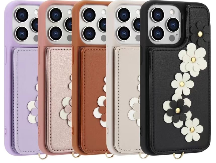 Case Floral Leather Phone Faux