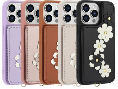 Case Floral Leather Phone Faux