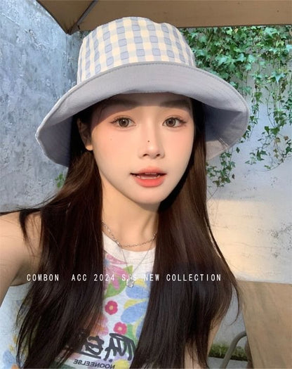 Hat Reversible Bucket Plaid