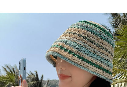 Striped Crochet Bucket Hat