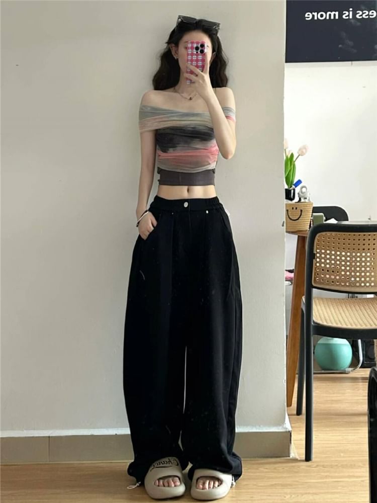 High Rise Wide Leg Sweatpants (Various Designs)