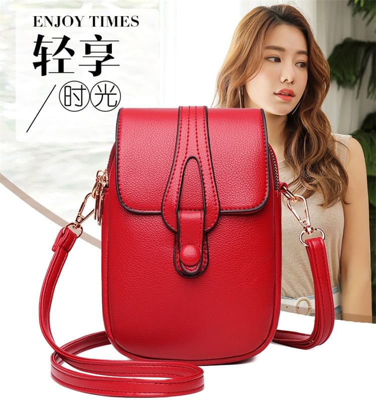 Flap Crossbody Bag Faux Leather