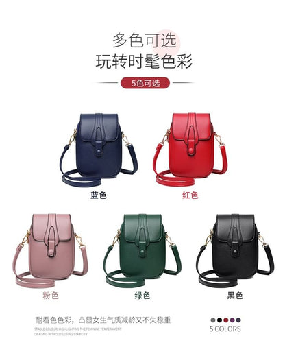 Flap Crossbody Bag Faux Leather