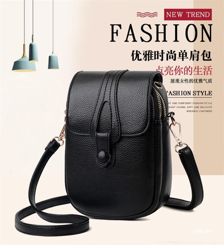 Flap Crossbody Bag Faux Leather