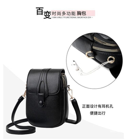 Flap Crossbody Bag Faux Leather