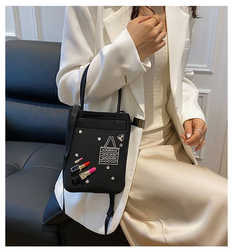 Bag Crossbody Top Rhinestone Handle