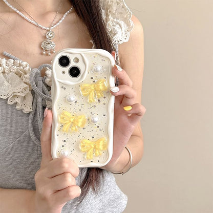 Pearl Phone Case Faux Butterfly