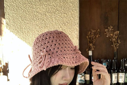 Bucket Knit Hat Bow