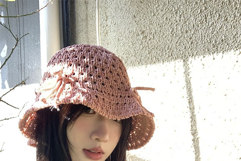 Bucket Knit Hat Bow