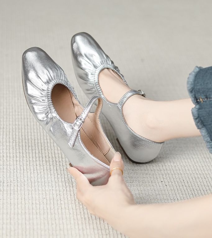 Flats Ruched Jane Mary
