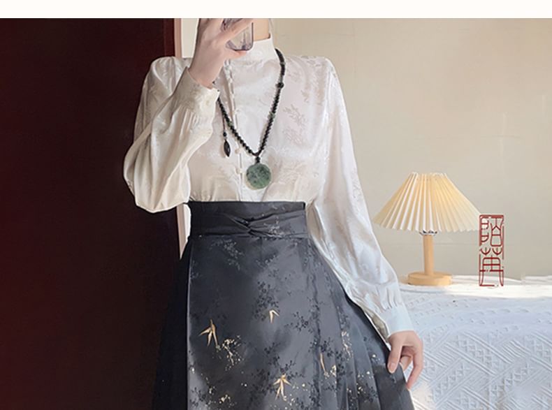 Flower Hanfu Blouse / Maxi Skirt / Set