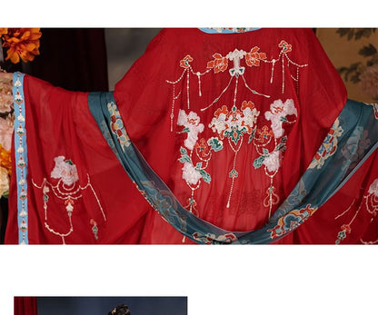 Flower Hanfu Jacket / Wrap Top / Maxi Dress / Set