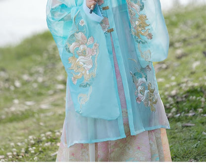 Flower Embroidered Hanfu Set