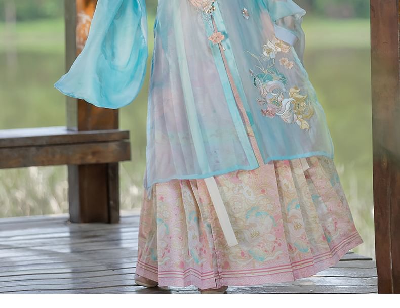 Flower Embroidered Hanfu Set