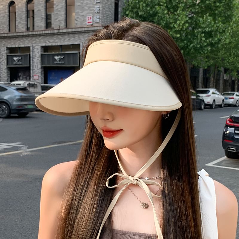 Sun Hat With Visor Decoration Bow