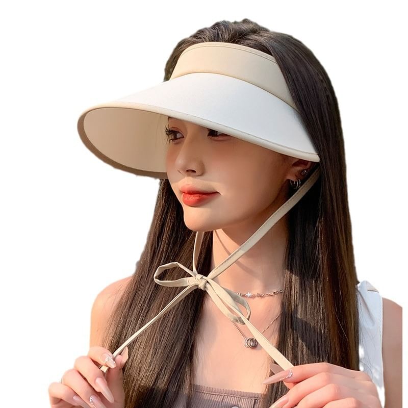 Sun Hat With Visor Decoration Bow