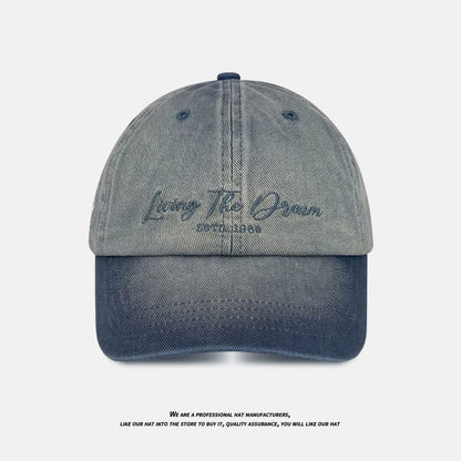 Cap Lettering Denim Baseball Embroidered