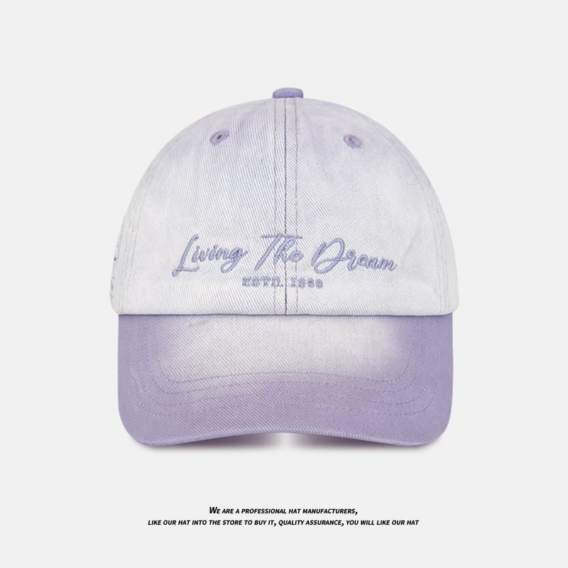 Cap Lettering Denim Baseball Embroidered