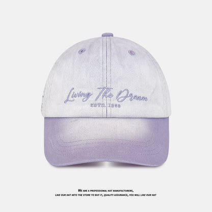 Cap Lettering Denim Baseball Embroidered