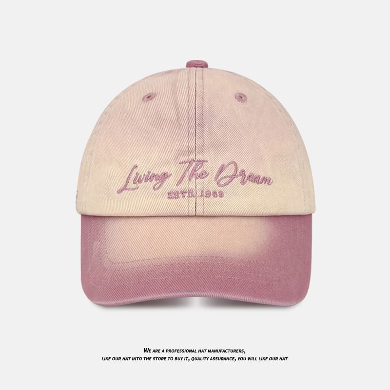 Cap Lettering Denim Baseball Embroidered