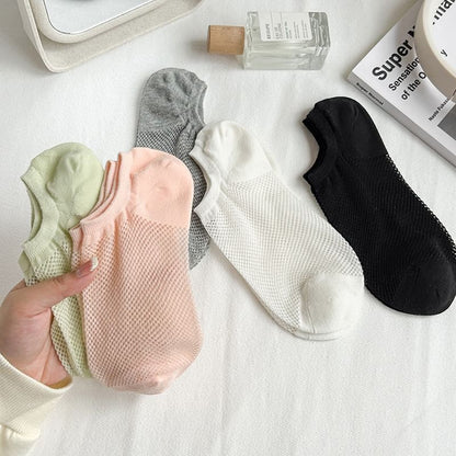 Chaussettes invisibles unies perforées