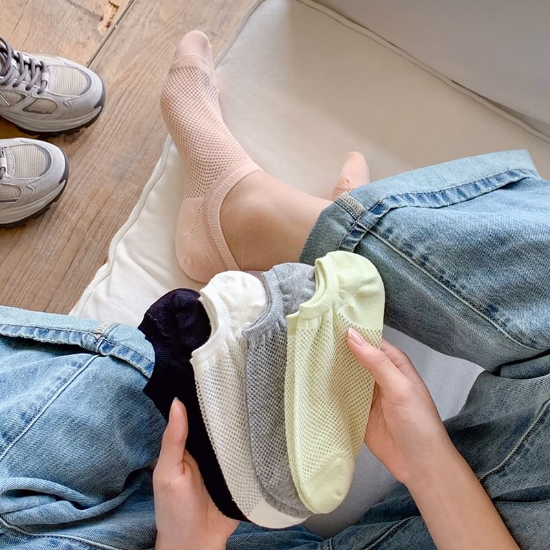 Chaussettes invisibles unies perforées