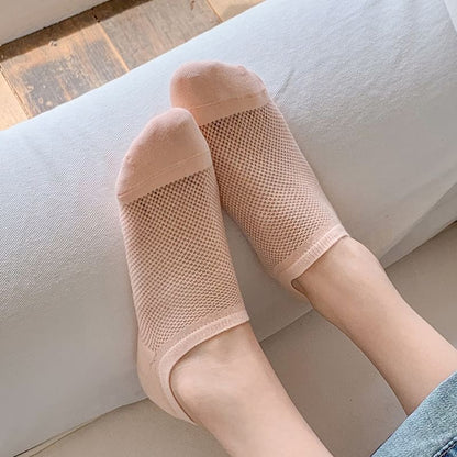 Chaussettes invisibles unies perforées