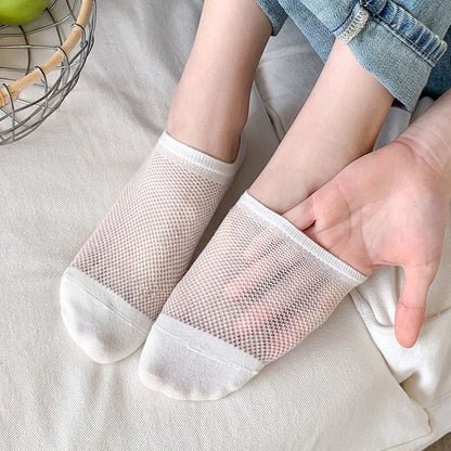 Chaussettes invisibles unies perforées