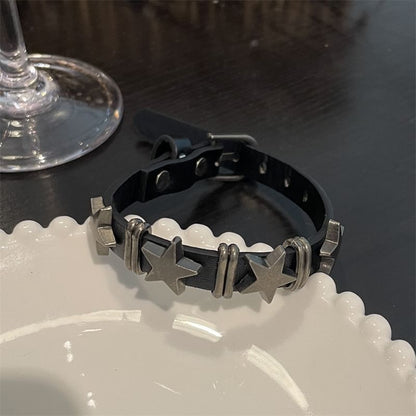 Faux Leather Star Bracelet