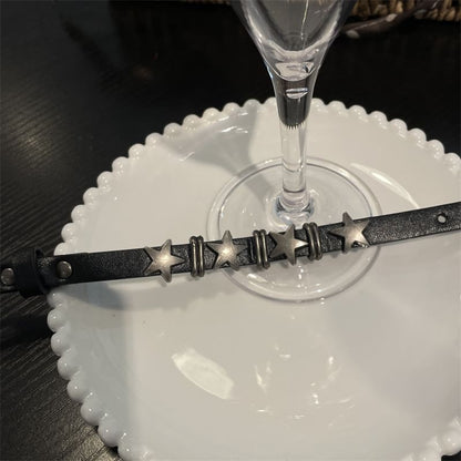 Faux Leather Star Bracelet