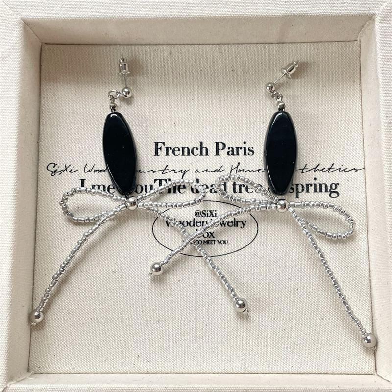 Earring Beaded Drop / Necklace Bow