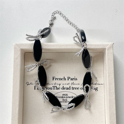 Earring Beaded Drop / Necklace Bow