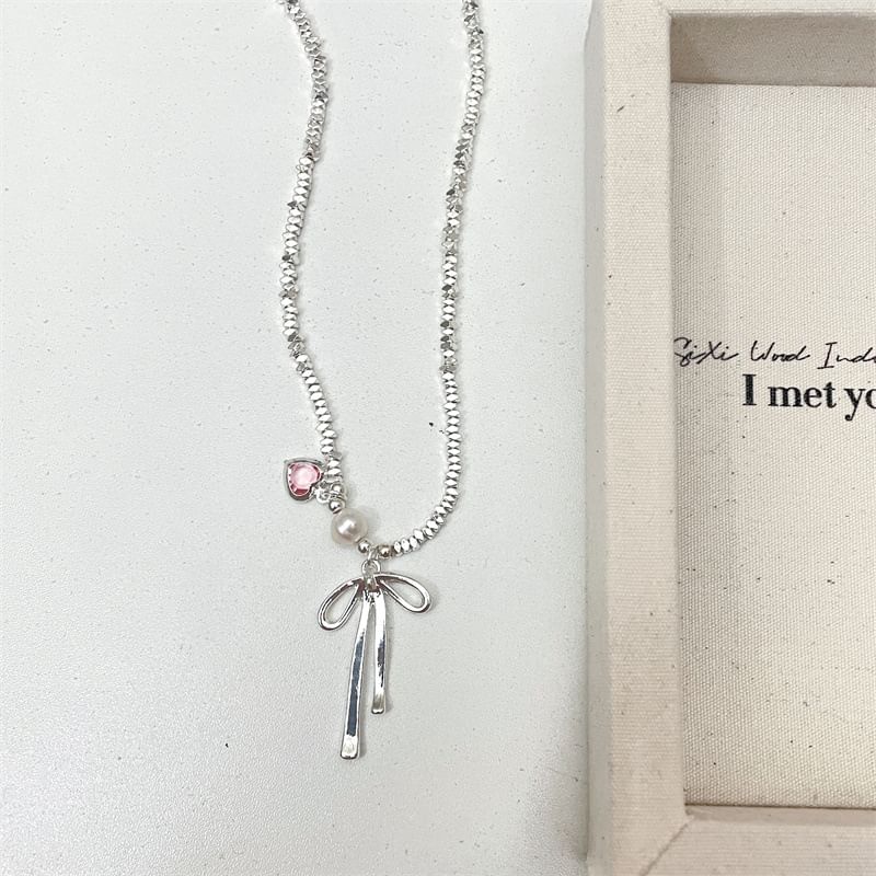 Necklace Bow Beaded
