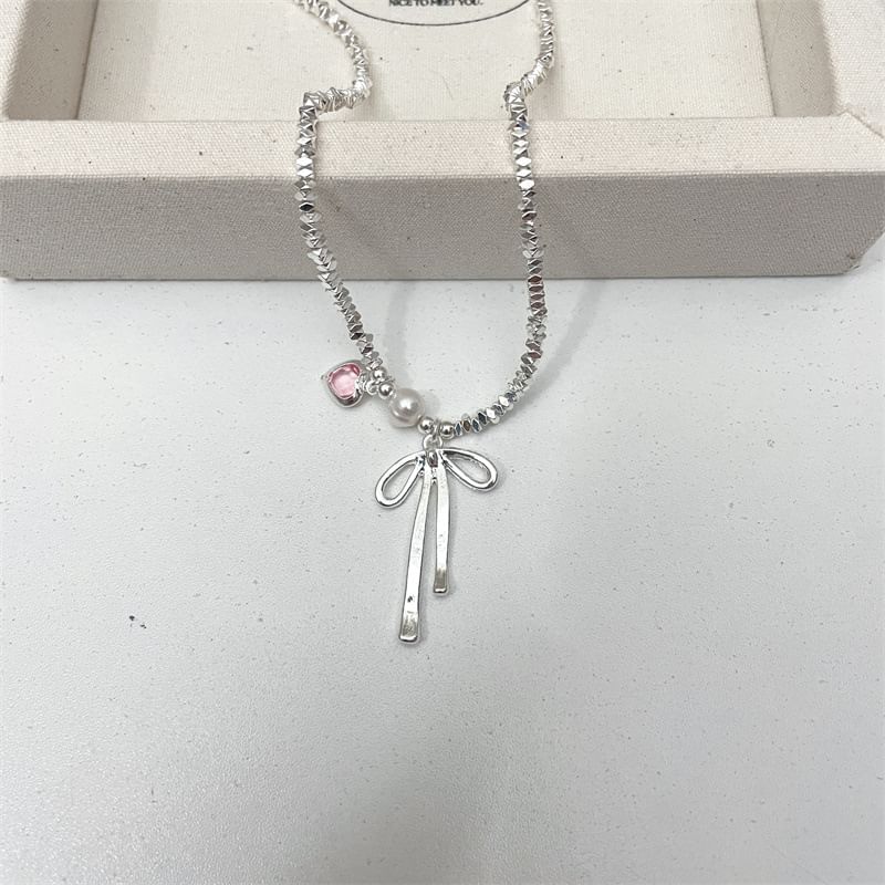 Necklace Bow Beaded