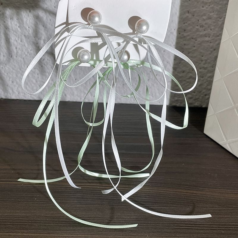 Faux Earring Bow Pearl