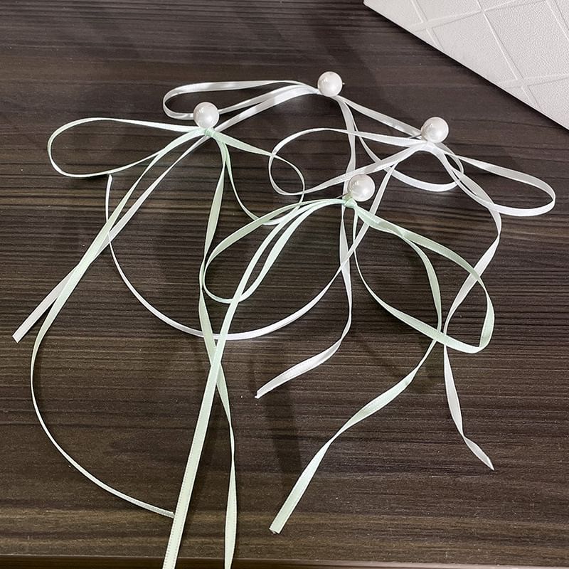 Faux Earring Bow Pearl