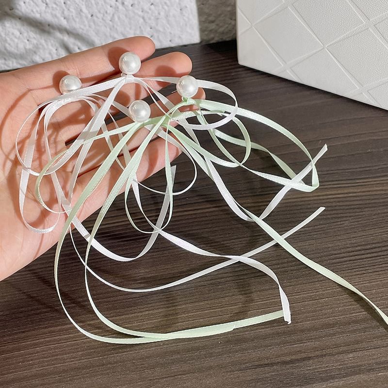 Faux Earring Bow Pearl