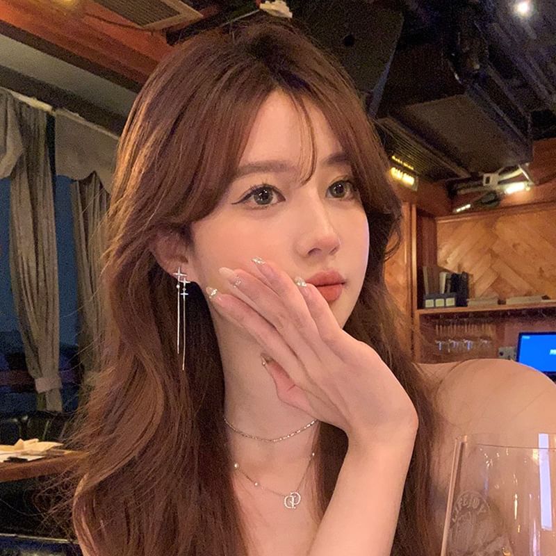 Earring Drop Star Rhinestone