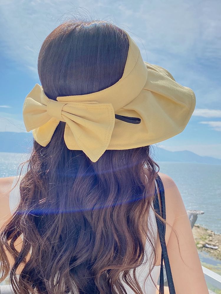 Plain Bow Wide Brim Sun Visor