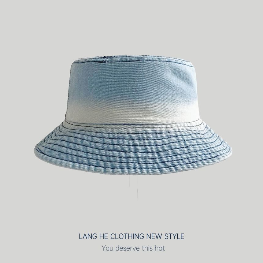 Gradient Washed Denim Bucket Hat