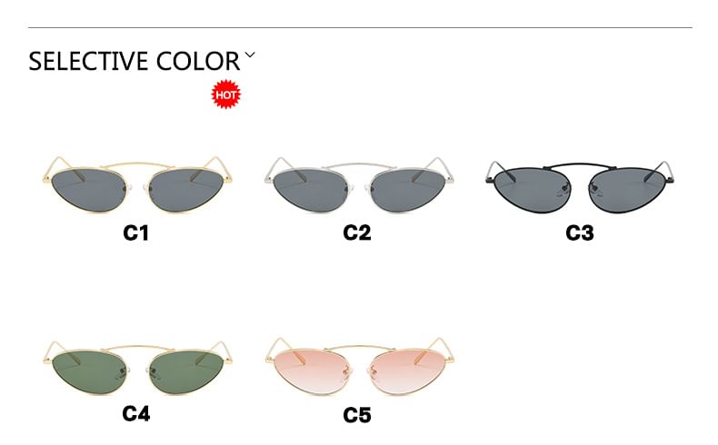 Metal Cat Eye Frame Sunglasses