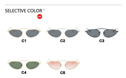 Metal Cat Eye Frame Sunglasses